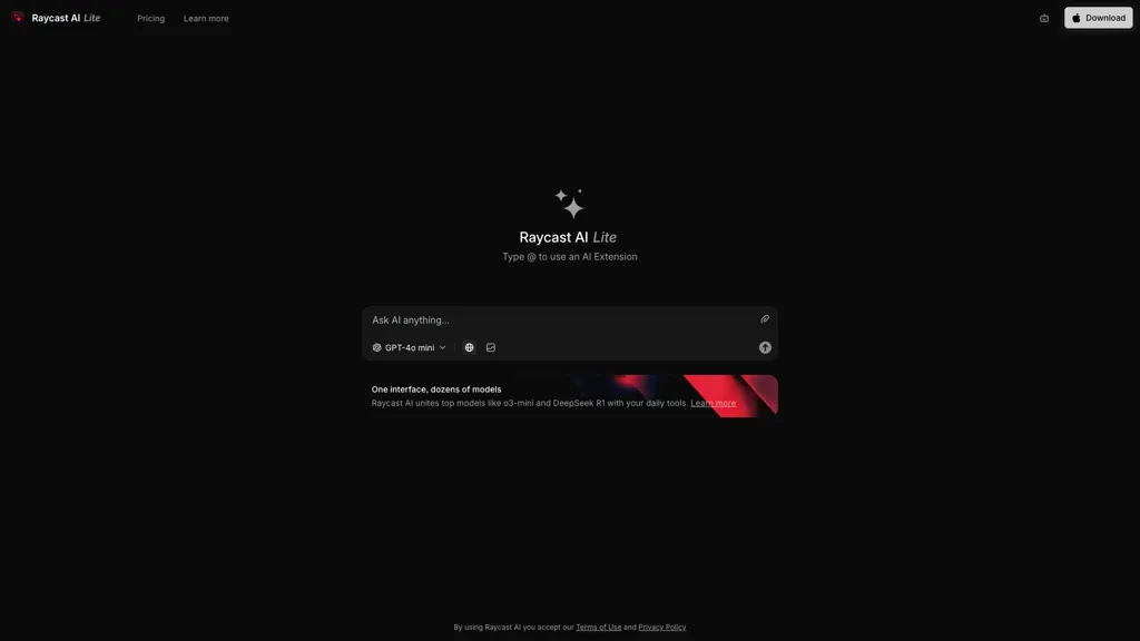 Raycast AI Lite 工具截图