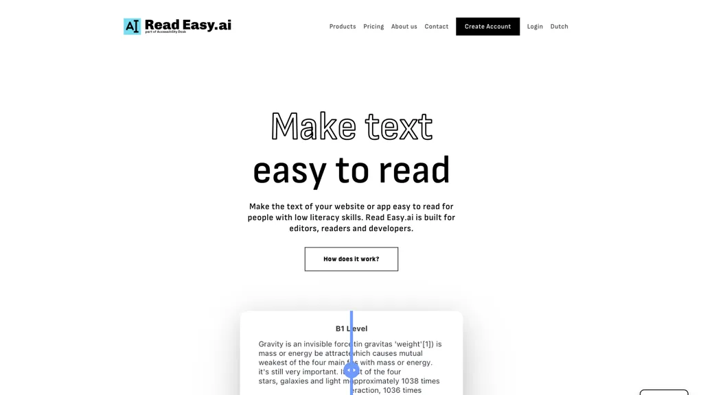 Read Easy.ai 官网截图