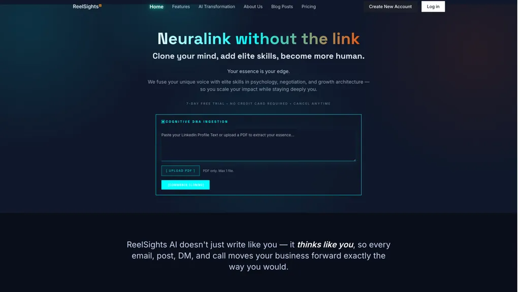 Reelsights ai 官网截图
