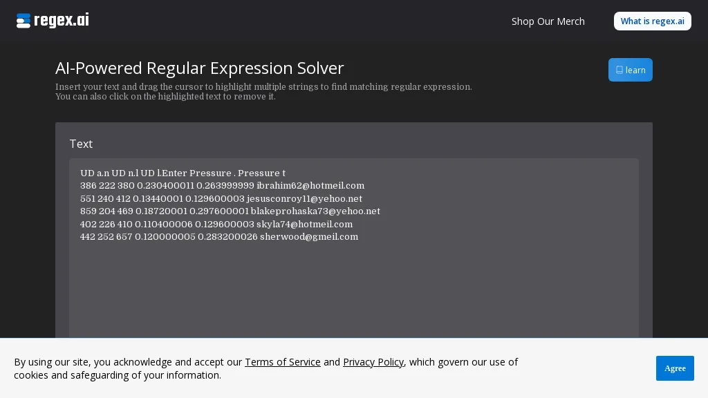 Regex.ai 工具截图