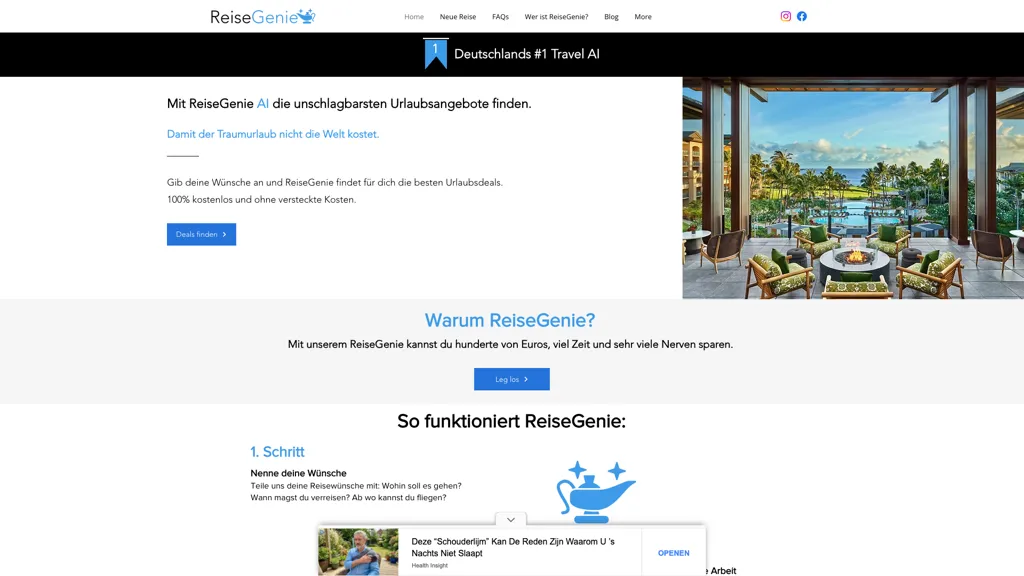 ReiseGenie AI 工具截图