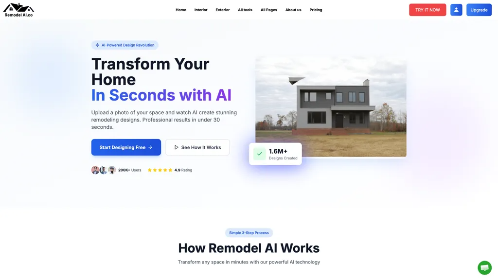 Remodel AI 官网截图