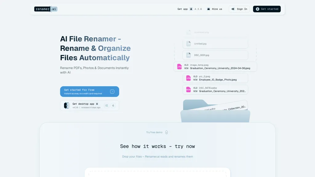 Renamer.ai 官网截图