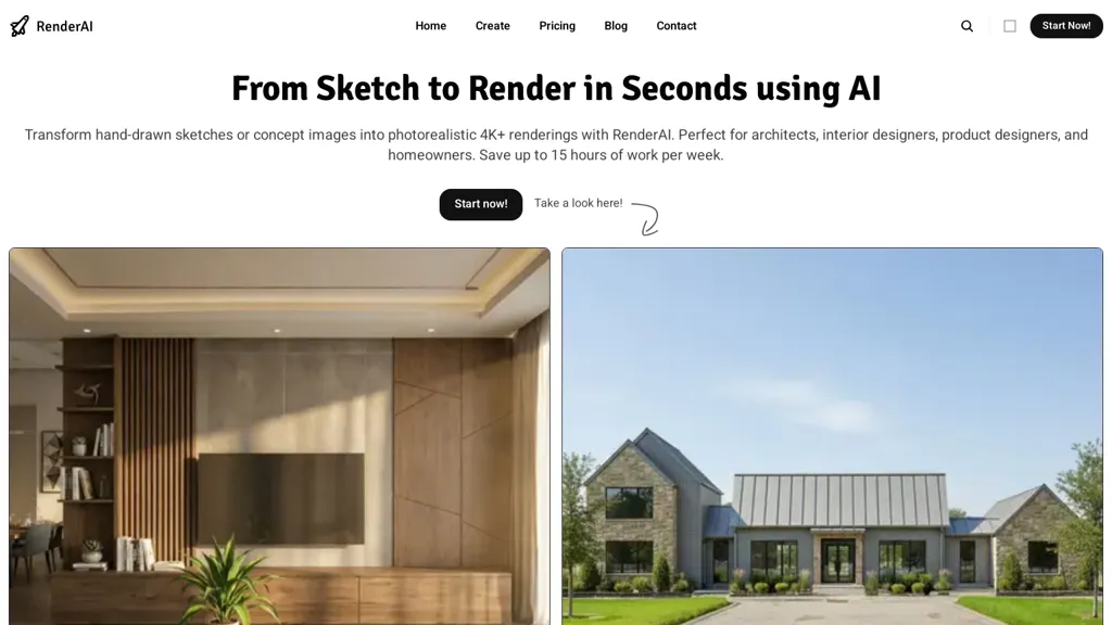 RenderAI 官网截图
