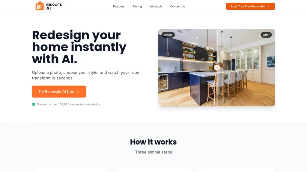 RenovateAI 官网截图