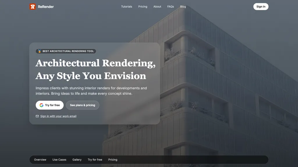 ReRender AI 官网截图