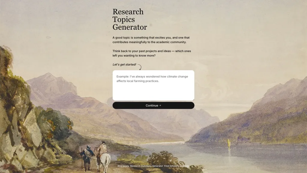 Research Topics Generator 工具截图