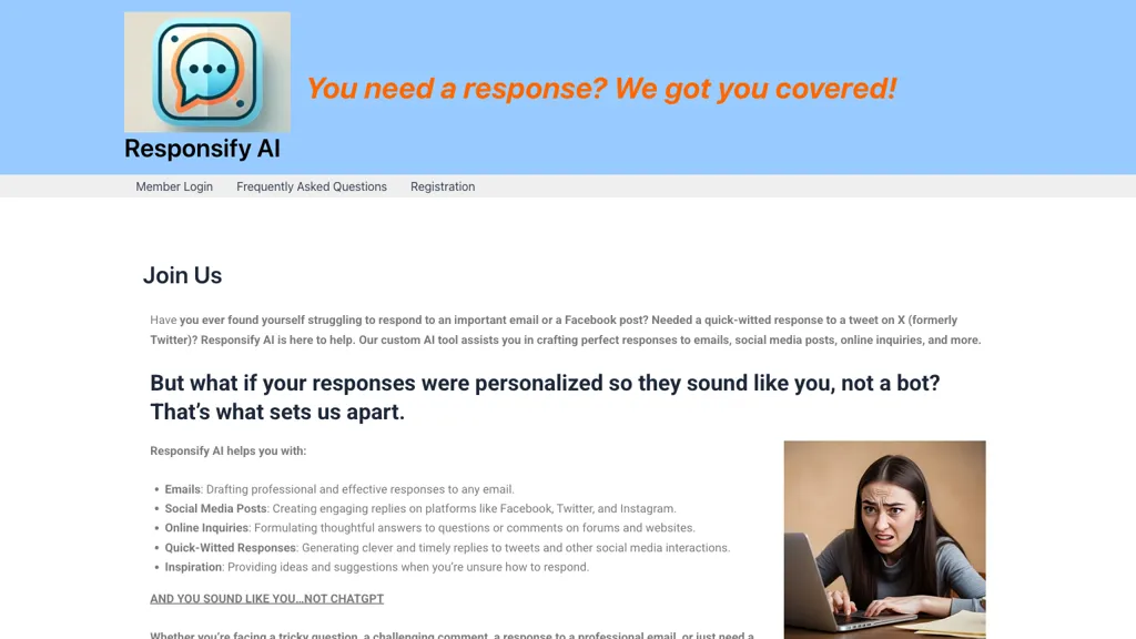 Responsify AI - 官网截图