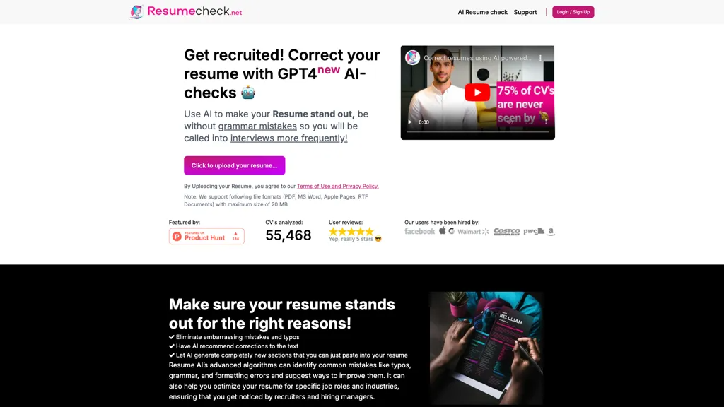 Resume Check 工具截图