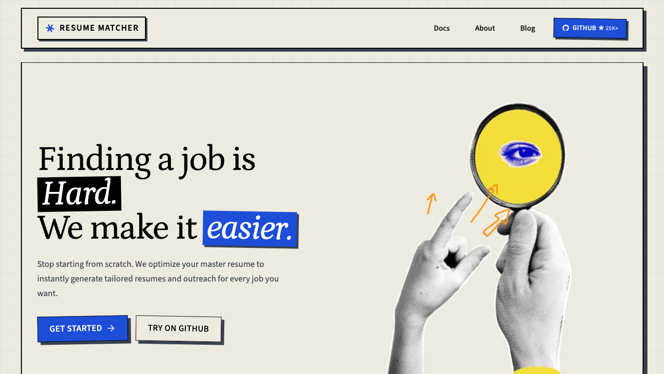 Resume Matcher 官网截图
