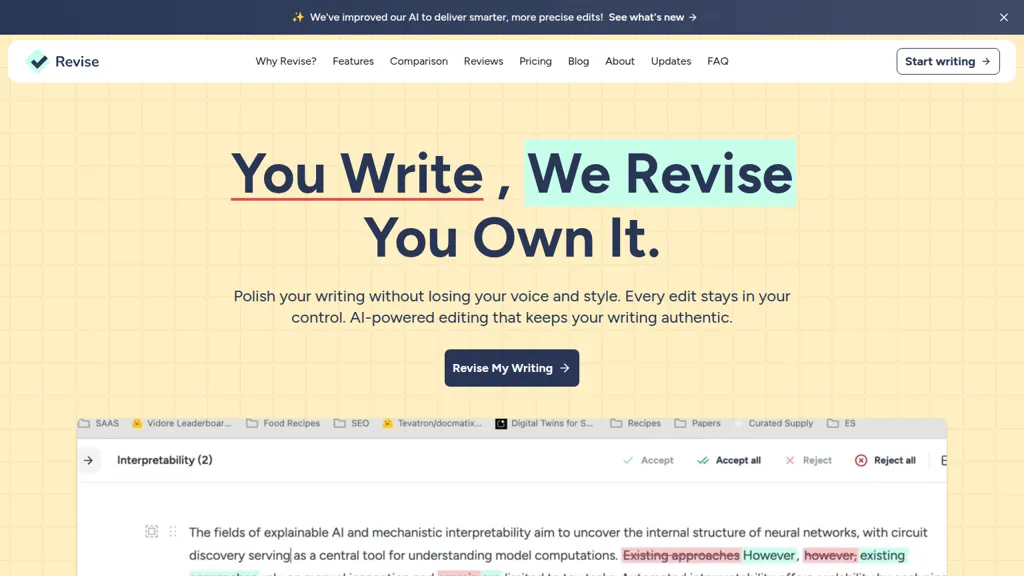 Revise 官网截图