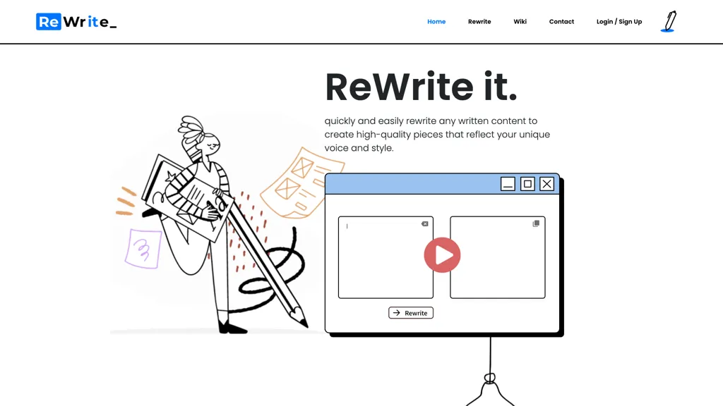 ReWriteIt AI 官网截图