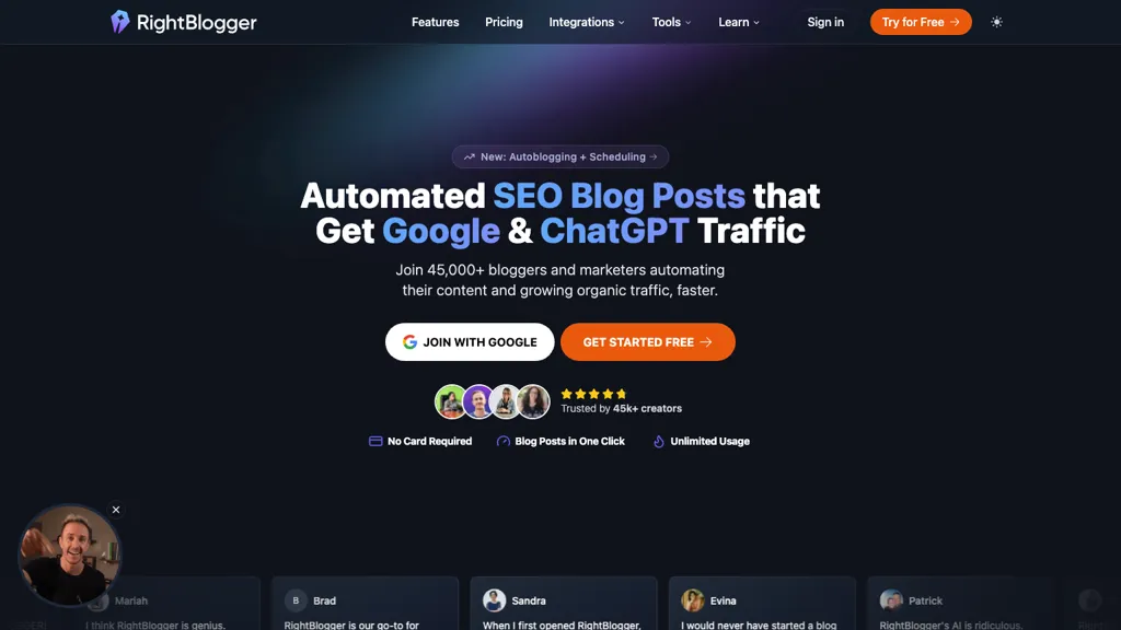Right Blogger 官网截图