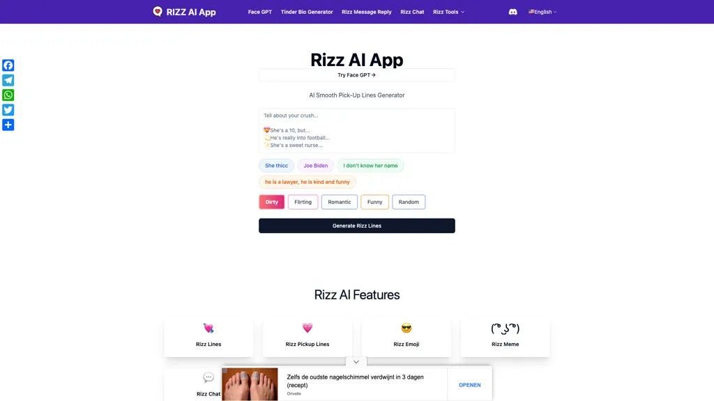 Rizzlines.app 工具截图
