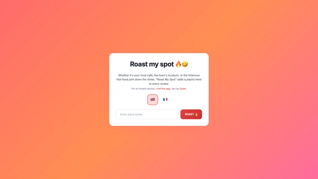 Roast My Spot 官网截图
