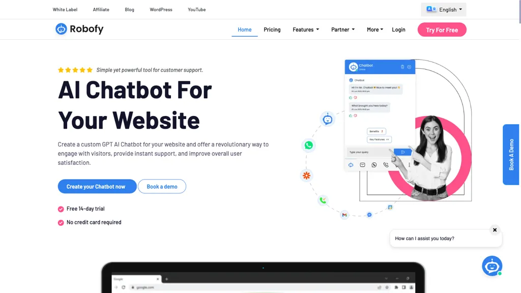 Robofy AI Chatbot 官网截图