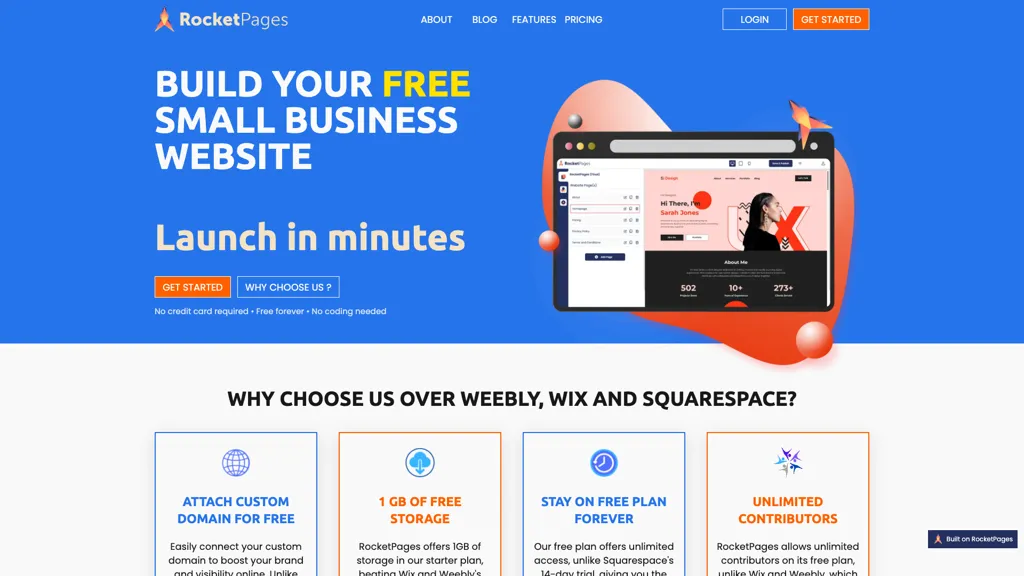 RocketPages 官网截图