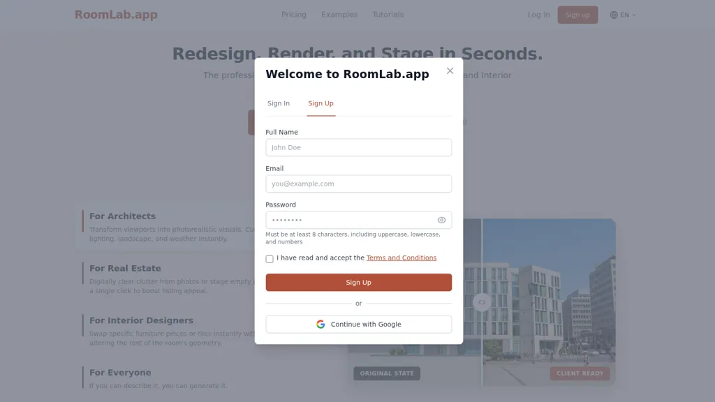Roomlab 官网截图