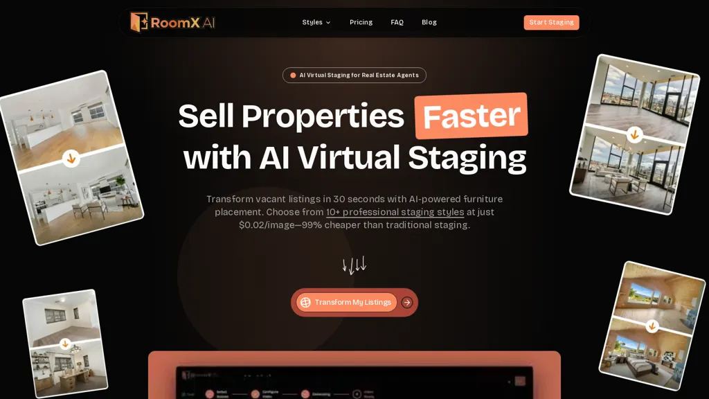 RoomX AI 官网截图