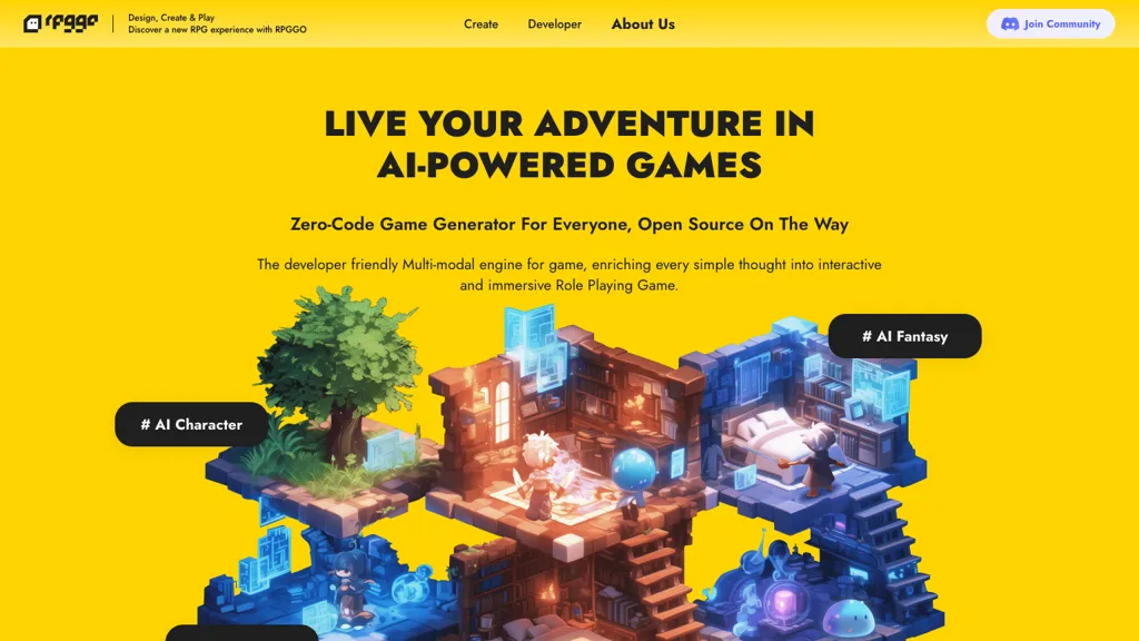 RPGGO AI 官网截图