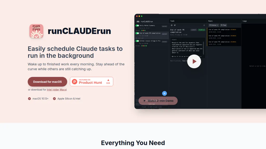 runCLAUDErun 官网截图