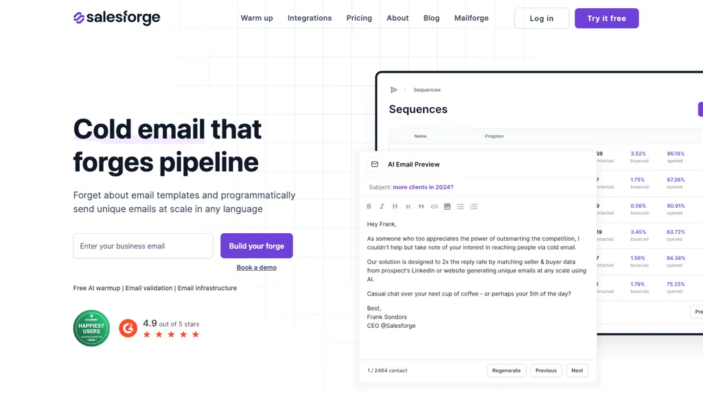 Salesforge 官网截图