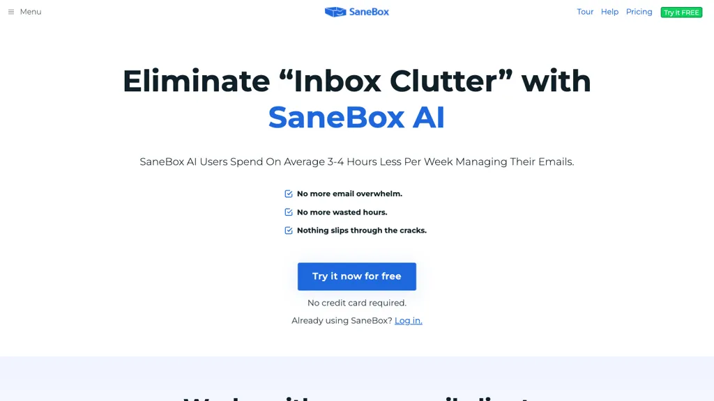 SaneBox 工具截图
