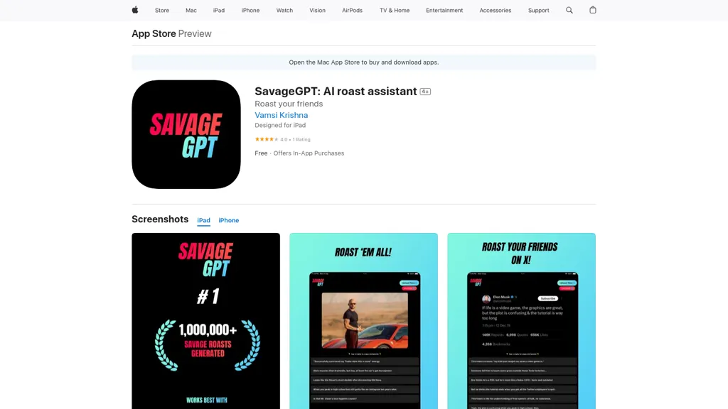 SavageGPT 官网截图