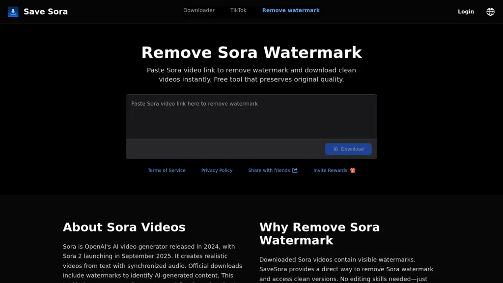 SaveSora 官网截图