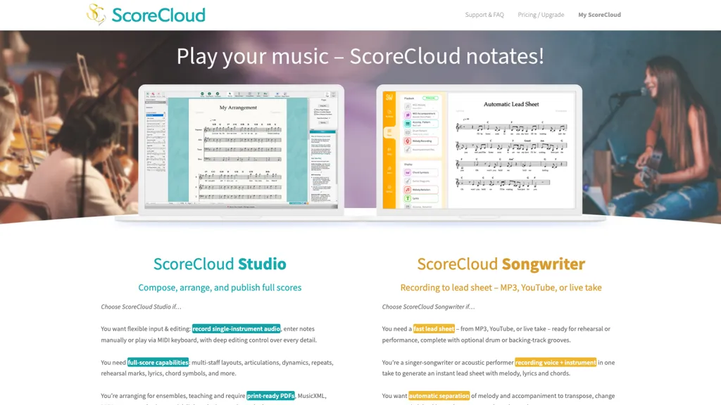 ScoreCloud 工具截图