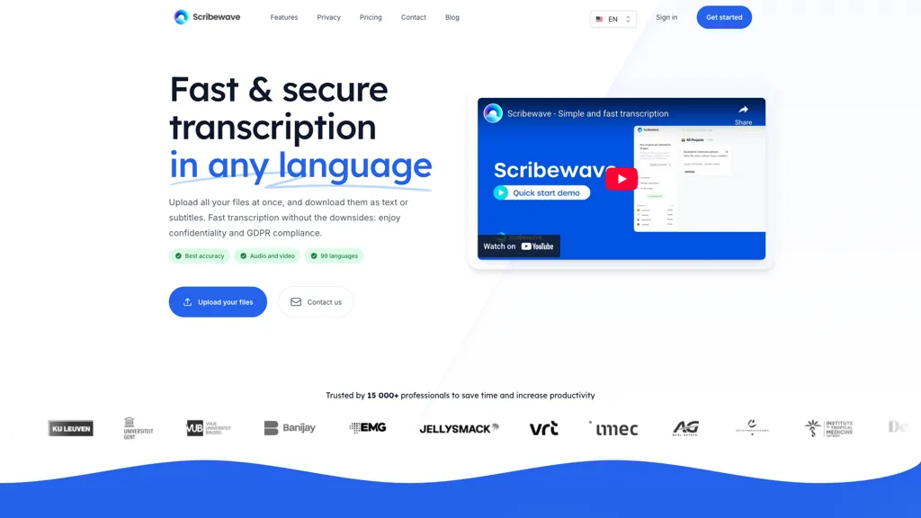 Scribewave AI 官网截图