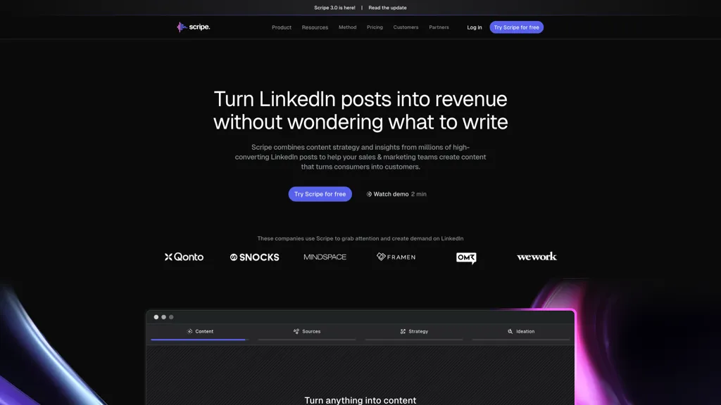 Scripe.io 官网截图