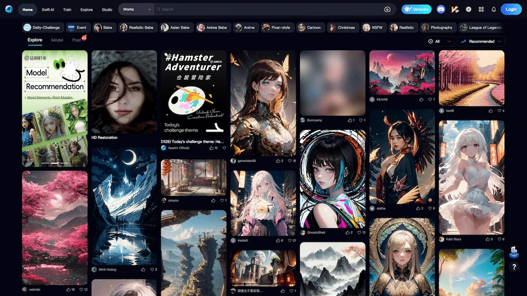 SeaArt.ai 官网截图