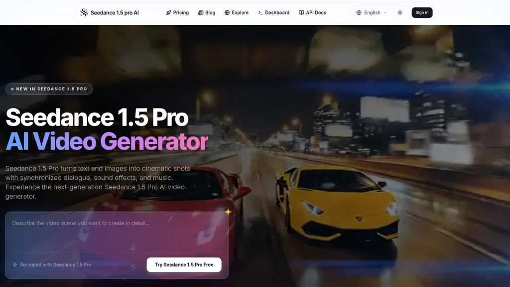 Seedance 1.5 Pro- 官网截图