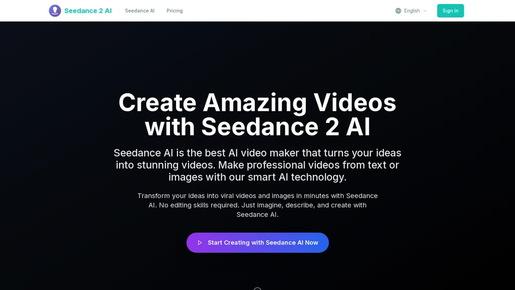 Seedance 2 AI 官网截图