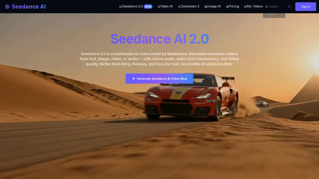 seedance2.org 官网截图