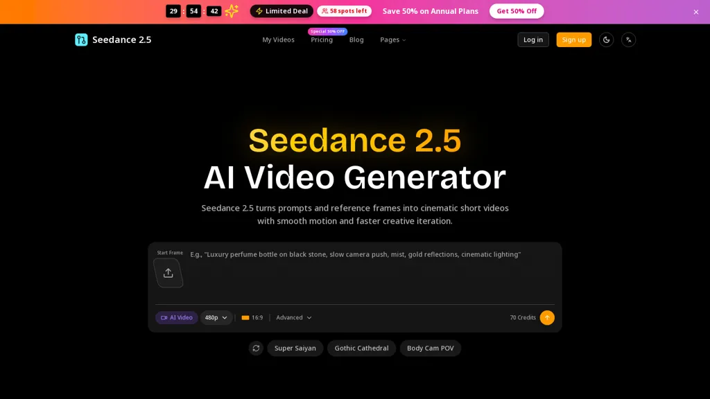 seedance25ai.com 官网截图