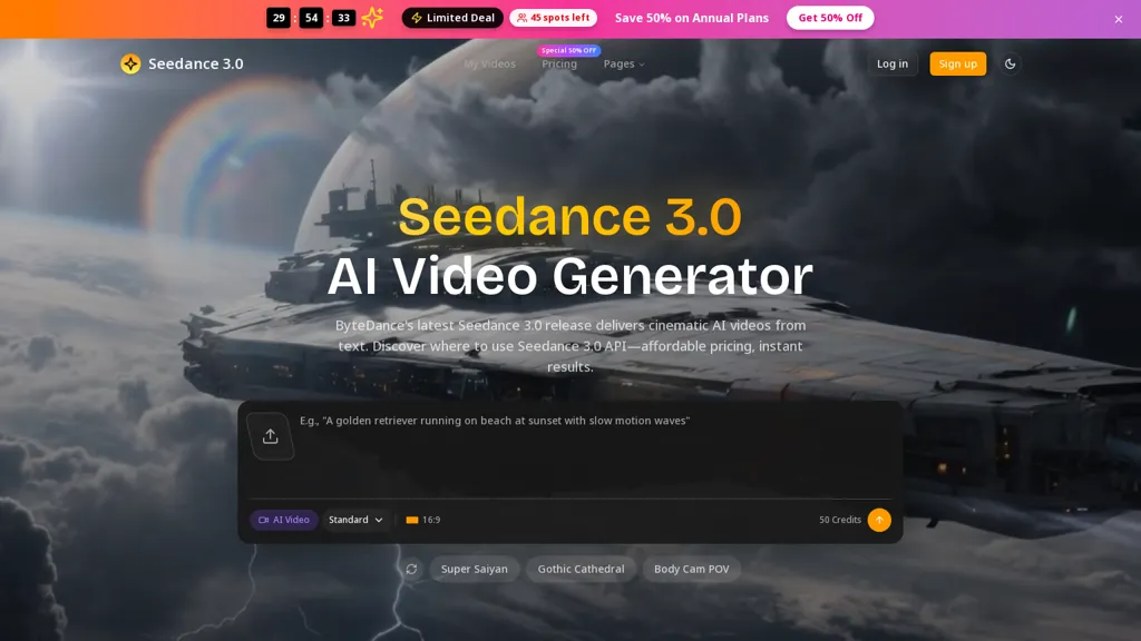 seedance3ai.com 官网截图