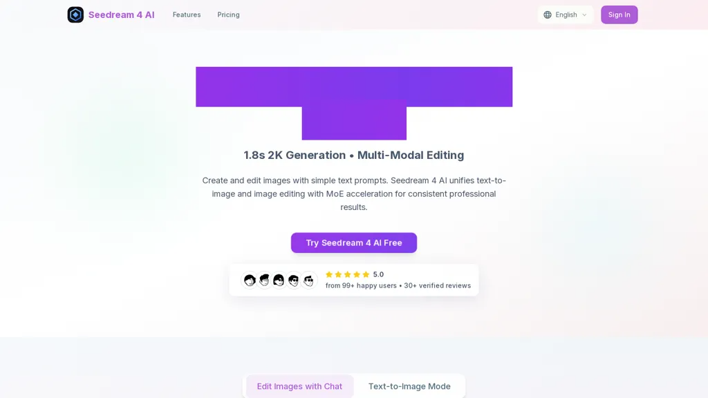 Seedream4AI 官网截图