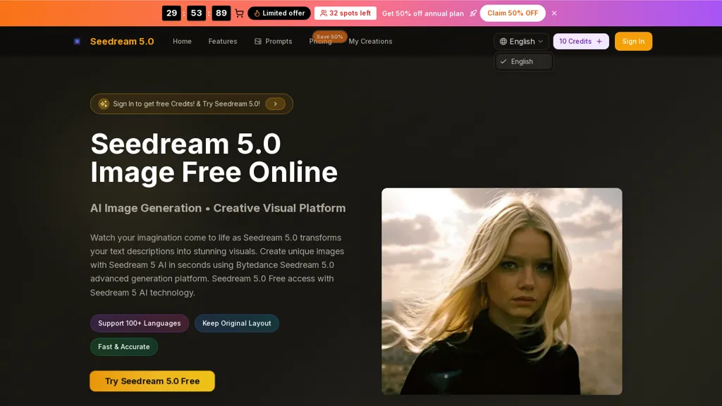 Seedream 5 App 官网截图
