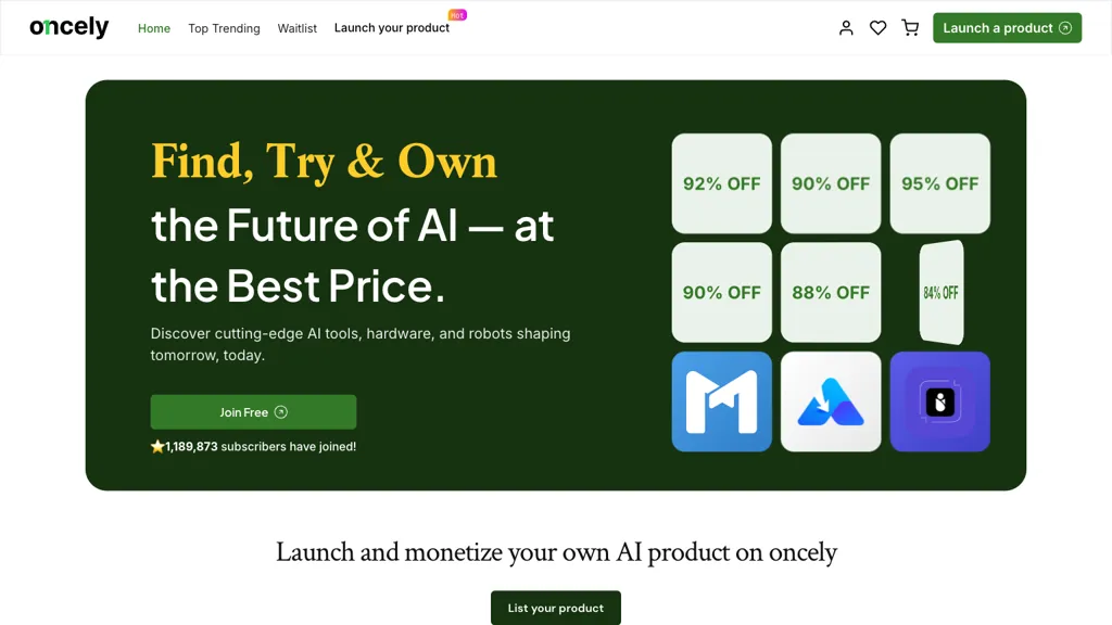 Sell on Oncely 官网截图