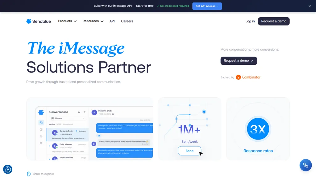 Sendblue 官网截图
