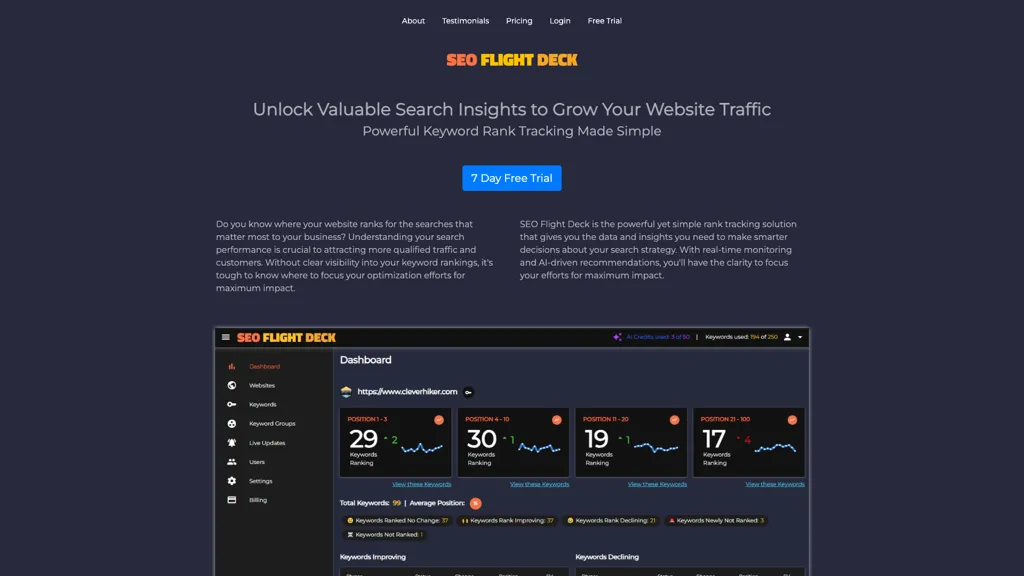 SEO Flight Deck 工具截图