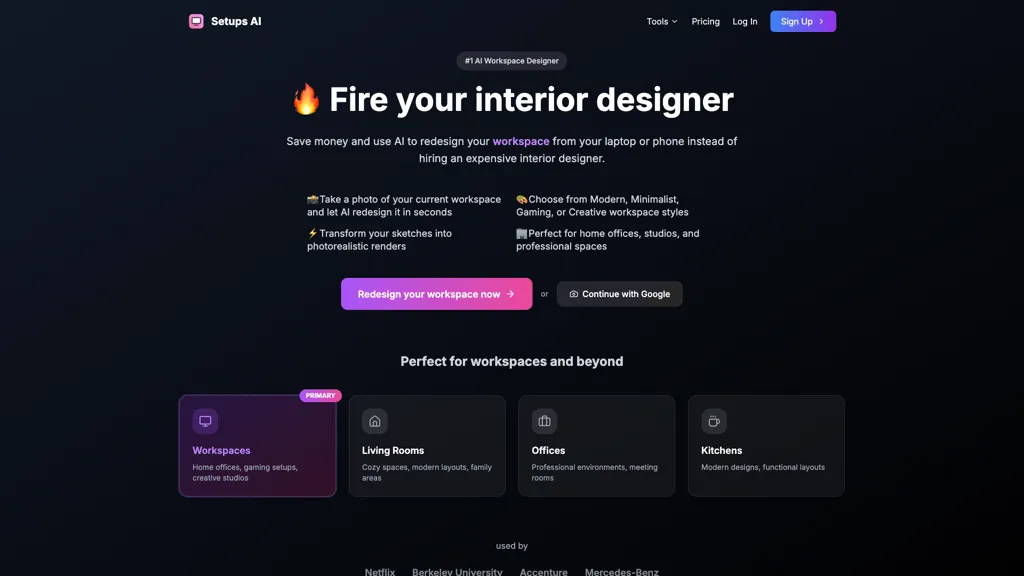 Setups AI 官网截图
