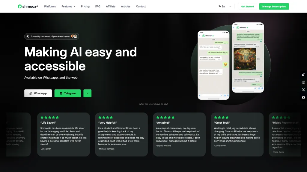 Shmooz AI 官网截图