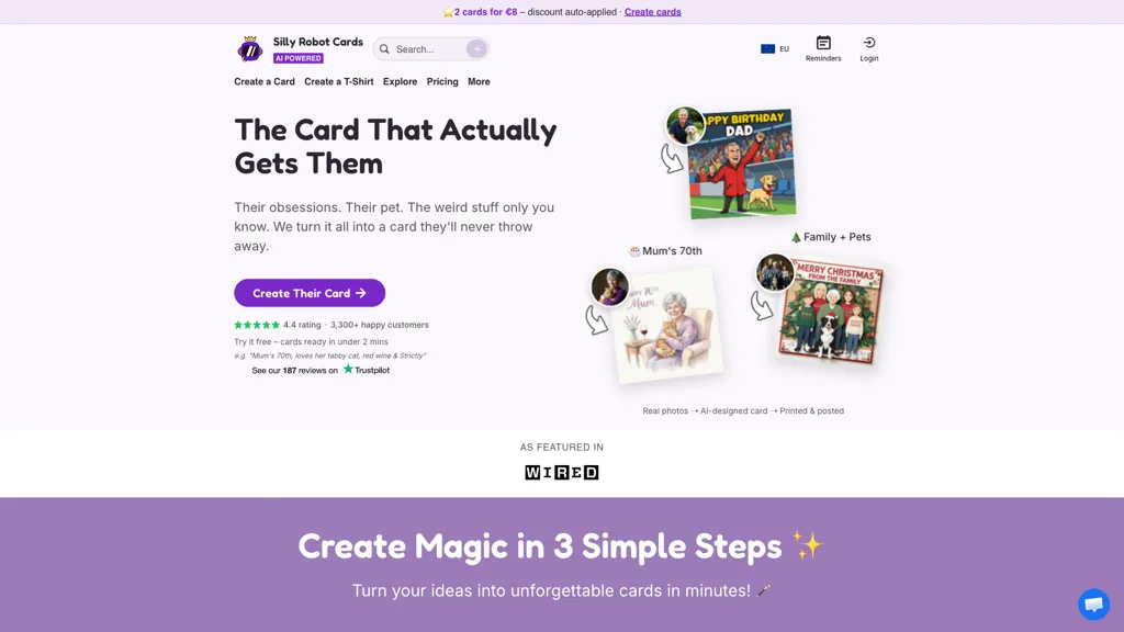 Silly Robot Cards 官网截图