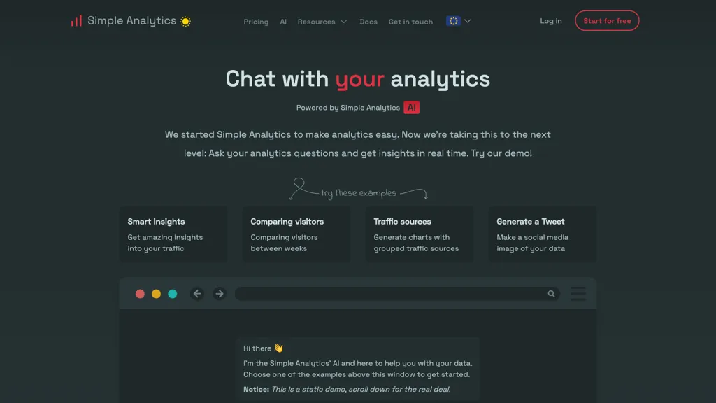 Simple Analytics AI 工具截图