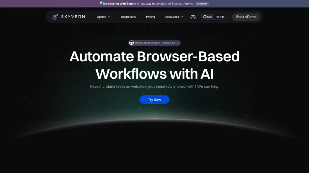 Skyvern 官网截图
