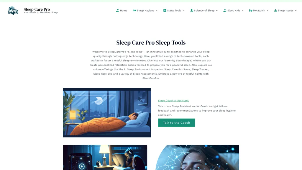 Sleep Intelligence Tools 官网截图