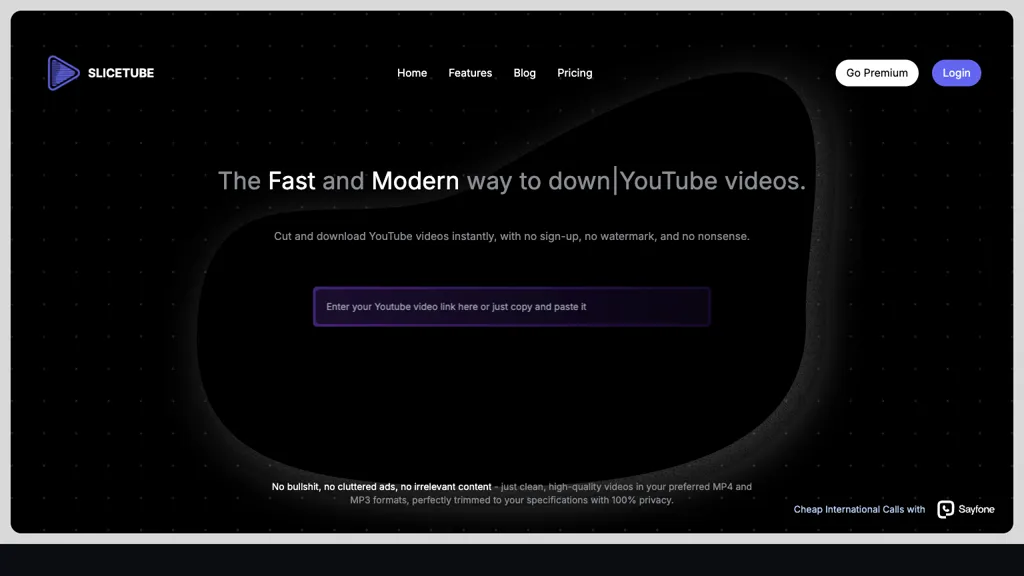 SLICETUBE 官网截图